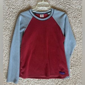 Melanzana RARE Micro Grid Red Rust/Grey Color Crew Neck Woman’s Medium